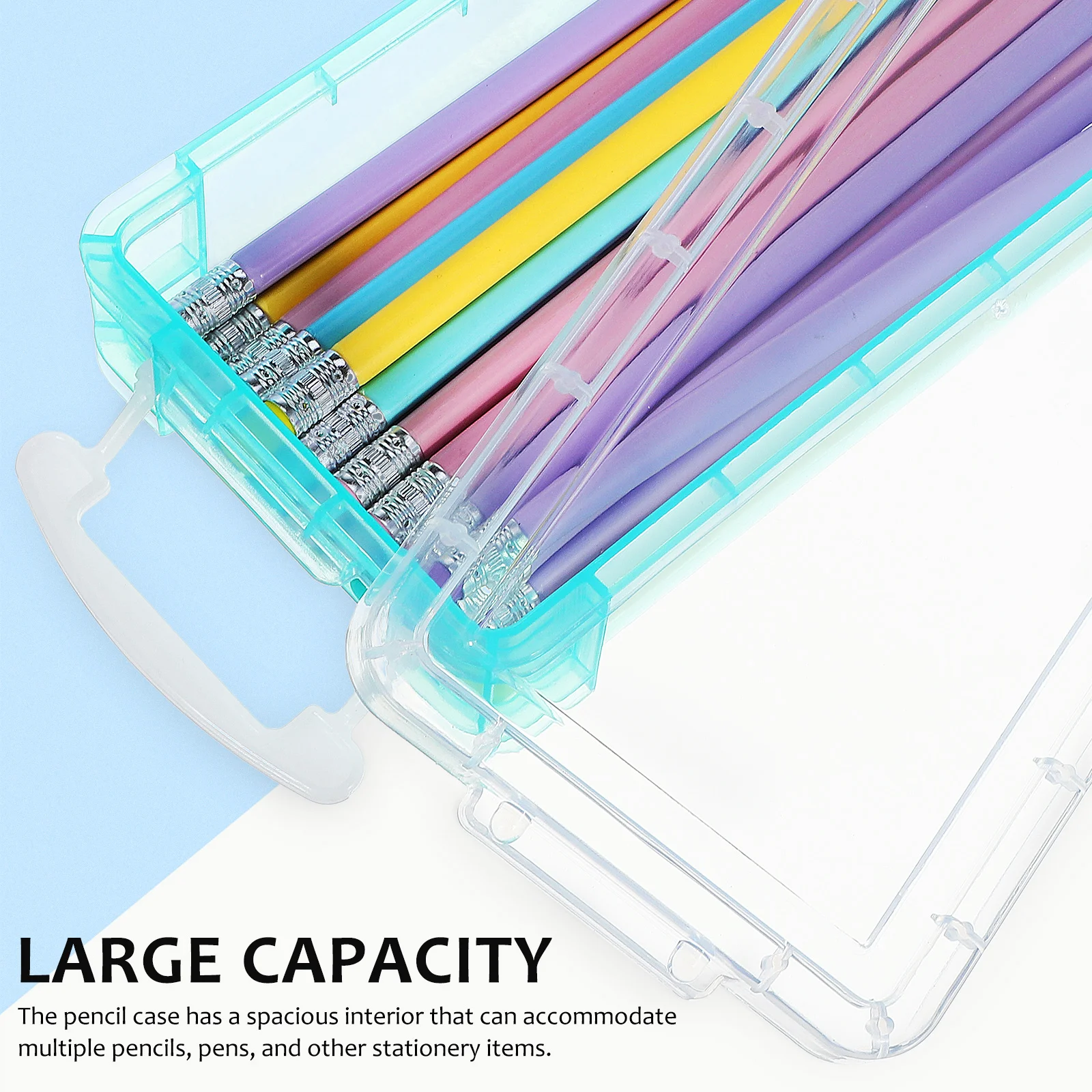 

6 Pcs Transparent Pencil Box Large Capacity Clear Pencil Case Multi-functional Pen Organizer Plastic Marker Storage