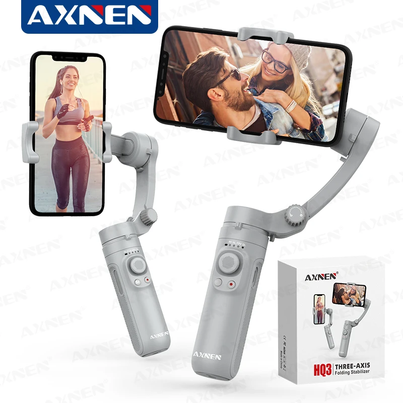 AXNEN HQ3 3-osiowy stabilizator gimbala do smartfona, przenośnego nagrywania wideo telefonu, Android iPhone Tiktok Vlog stabilizator telefonu komórkowego