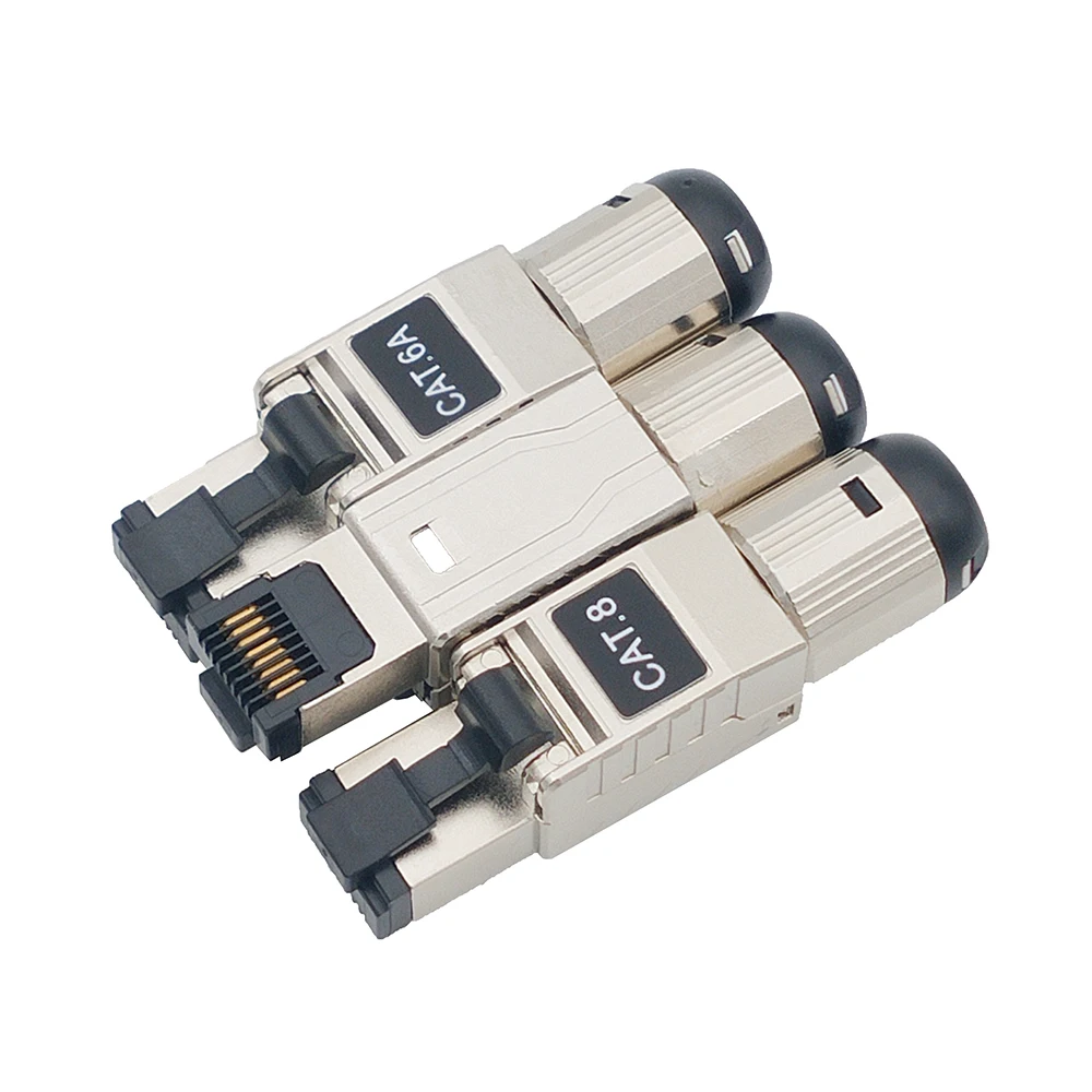 RJ45 Connector 8P8C Toolless CAT6A CAT7 CAT8 Network Ethernet cable Male Modular Plug Tool Free