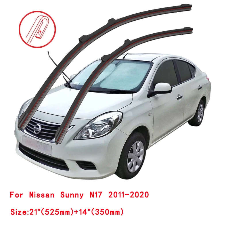 لنيسان صني N15 N16 N17 N18 1997-2024 ممسحة زجاج السيارة الأمامي شفرة الجبهة الزجاج الأمامي فرش غسالة اكسسوارات تنظيف أجزاء