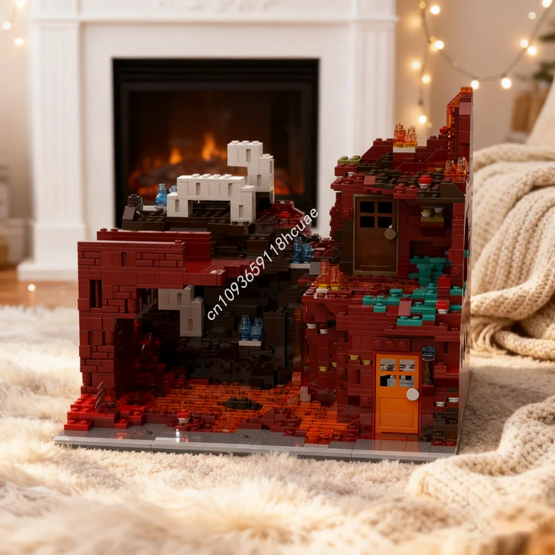 

2230pcs MOC Nether Modular Lava Lake Modulared Model Building Blocks Construction Assemble Toys DIY Idea Festivals Gift Birthday