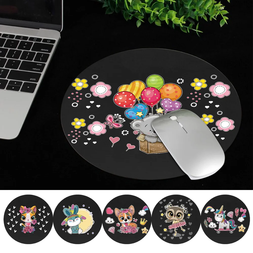 Настольные коврики для мыши, стильный круглый Настольный коврик для ноутбука, компьютерный коврик для мыши, водонепроницаемый коврик для мыши с милым рисунком из мультфильма EVA