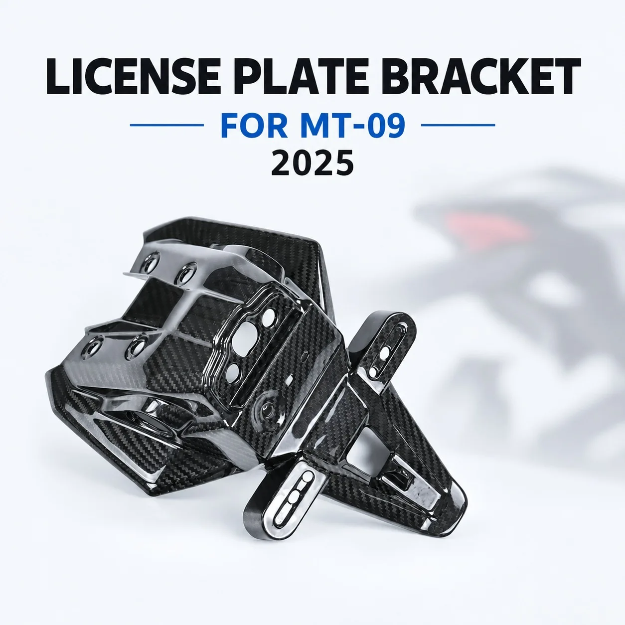 License Plate Bracket Holder Carbon Fiber Rear Tail Number Plate Support for Yamaha MT-09 MT09 2025 Motorcycle Accessories