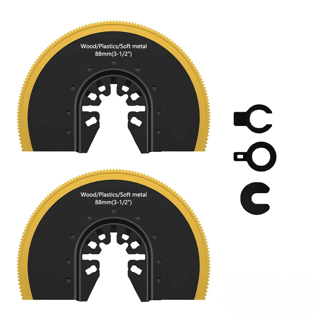 4Pcs 88mm Titanium Coated Oscillating Saw Blades Accessories For Multitool Trimmer Suitable for Makita Dewalt Milwaukee Bosch