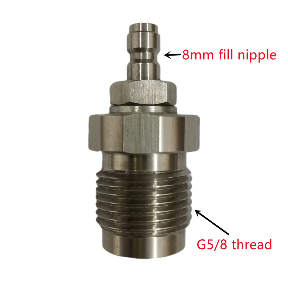 

DIN G5/8 Thread Convert To 8mm Fill Nipple Quick Fitting Adaptor For PCP Tank Valve