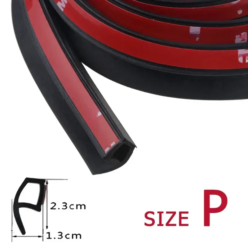 P Z D Shape Type 1 Meters Car Door Seal Strip EPDM Rubber Noise Insulation Anti-Dust Soundproof Car Seal Strong 3M Adhensive