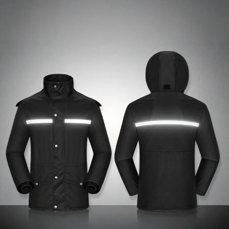 Raincoat And Rainpants Suit Bicycle Motorcycle Takeout Riding Reflective Full Body Weatherproof Same Style For Men And Women