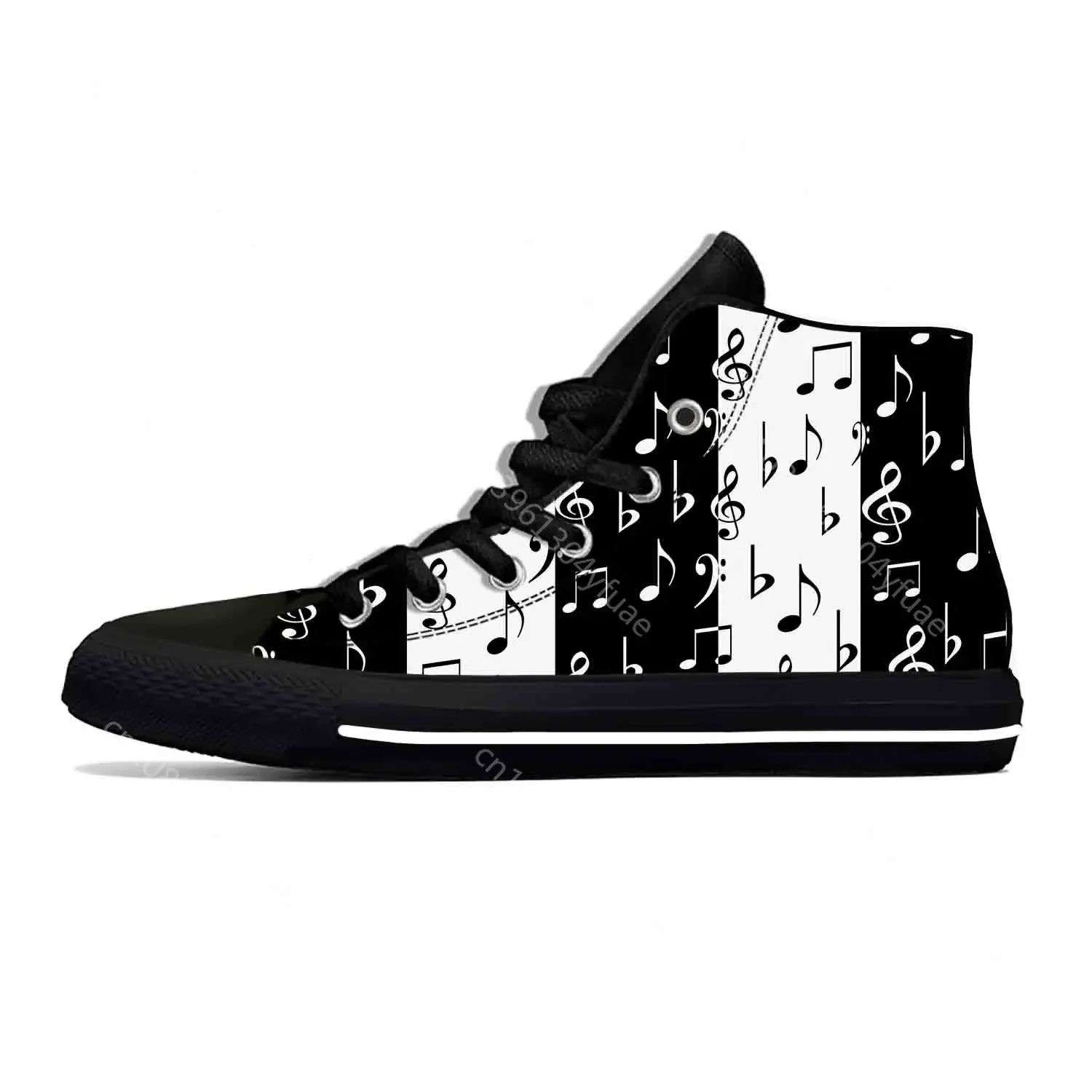 Anime Cartoon Manga Music Musical Notes Aesthetic Casual Shoes High Top Board Shoes Lightweight Breathable Men Women Sneakers