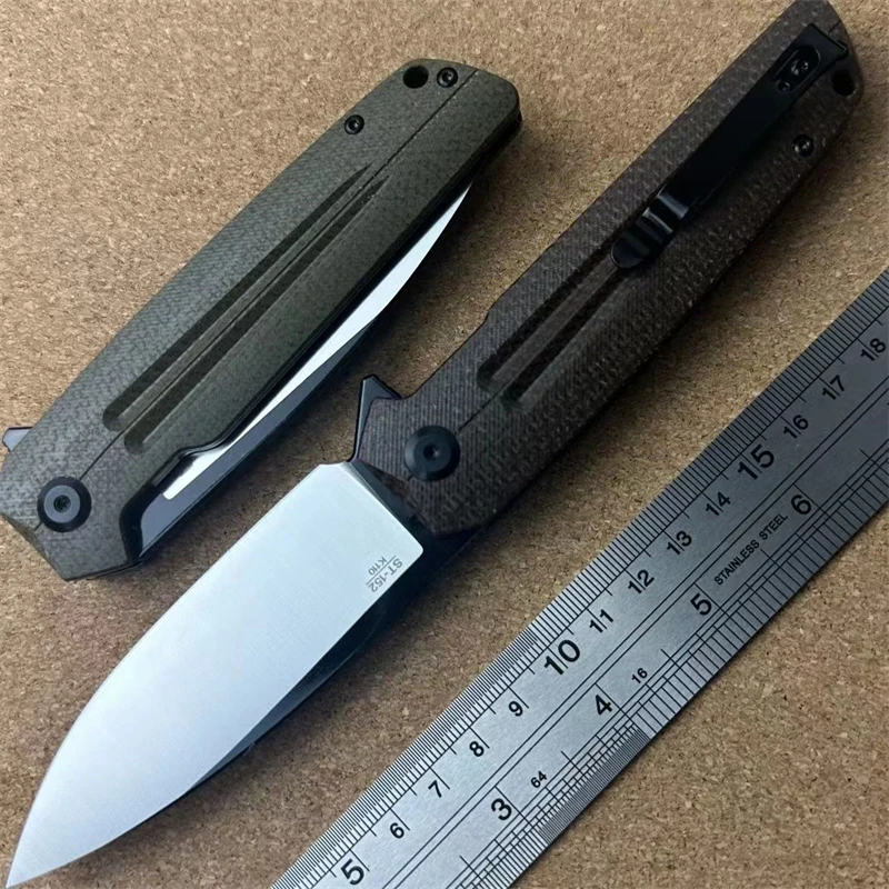 Portable ST152 Folding Pocket Knife K110 Blade Micarta G10 Handle Outdoor Camping Hunt Hiking Survival Utility Tool EDC Knife view 4