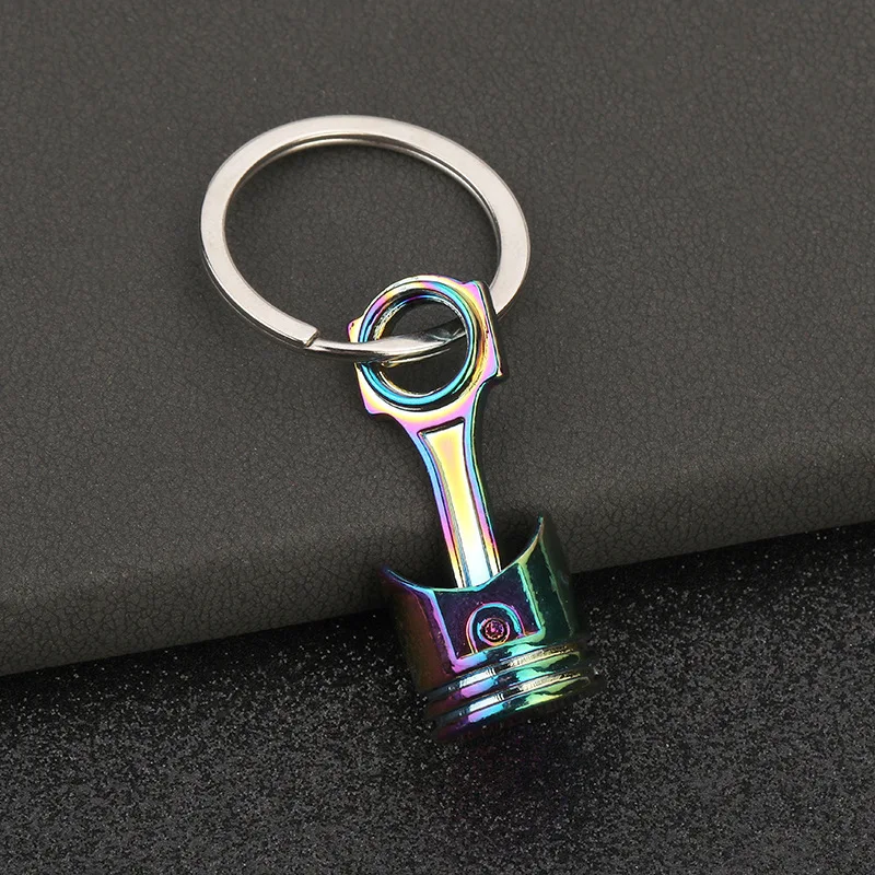 Car Piston-shaped Metal Keychain Key Ring With Pendant Charming Men And Women Car Bag Key Chain Pendant
