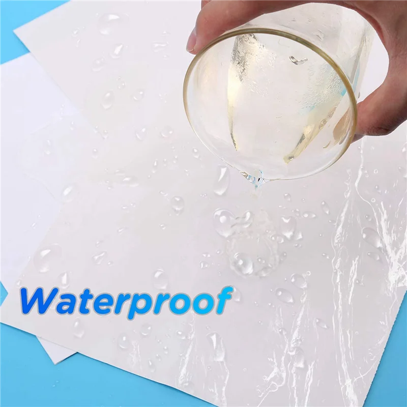 125 Sheets Printable Vinyl Sticker Paper Self-Adhesive Waterproof Matte White Printing Paper Sheet, For Inkjet Printer