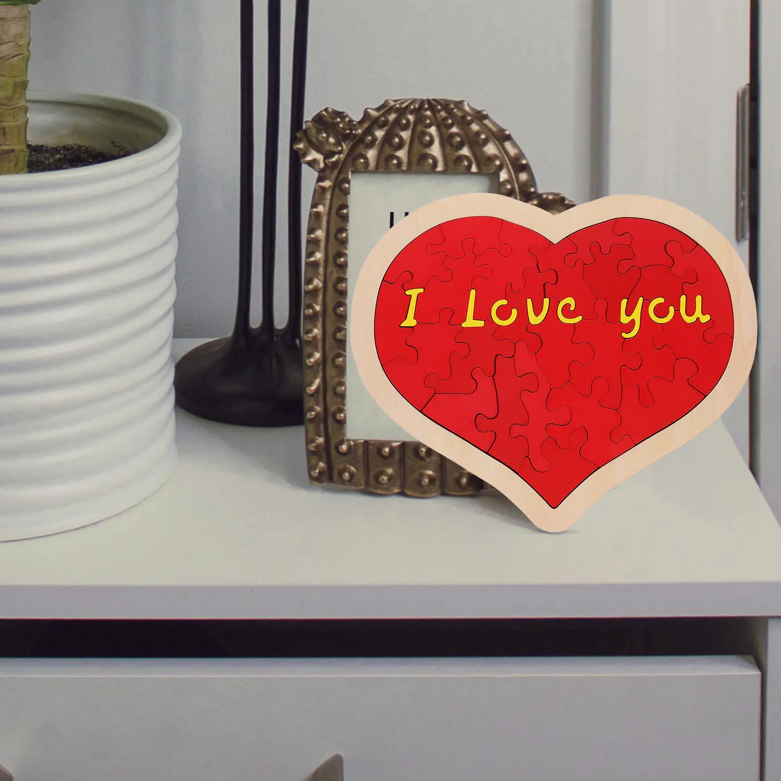 

Набор деревянных пазлов в форме сердца: романтическое украшение ко Дню святого Валентина и годовщине свадьбы, ручная работа, подарок-головоломка «Я тебя люблю»