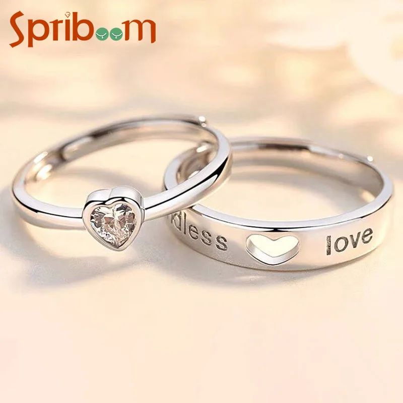 Циркониевое кольцо с надписью «Love Heart»