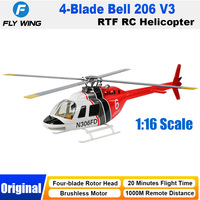 Flywing Bell 206 V3 RC Helicopter four blades Helicopter 1:16 Brushless Motor 6CH GPS Aircraft 450 size RTF RC Scale Helicopter