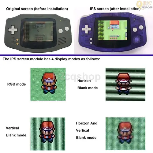 Imagen 2 del producto Kit de retroiluminación LCD IPS 720x480 pantalla de alto brillo para GBA Game Boy GameBoy Advance sin soldadura