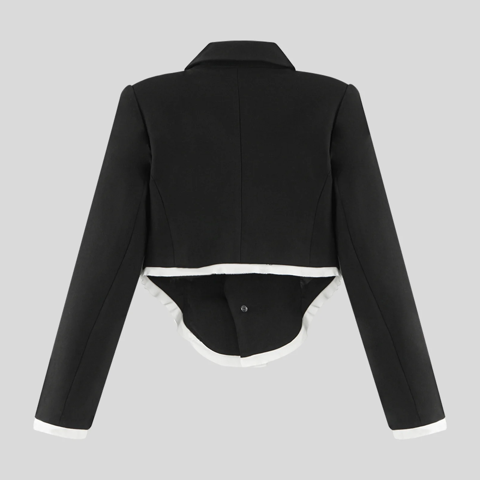 High Quality Fashionable Short Style Women's Suit Jacket Casual Wear Slim Fit Polyester Fiber Long Sleeve One Button Closure