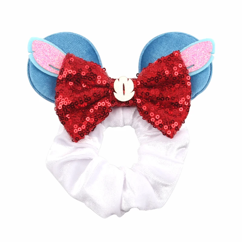 Disney Mouse Oren Fluweel Scrunchies Girls Rope Ponytail Holder Christmas Headband Festival Elastic Hairband Diy Haaraccessoires