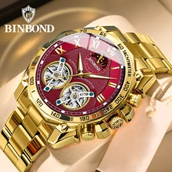 BINBOND Luxury Men Quartz Watches Fashion Concept Decorative Dial Casual Military Sports Wristwatch Waterproof Men's Clock