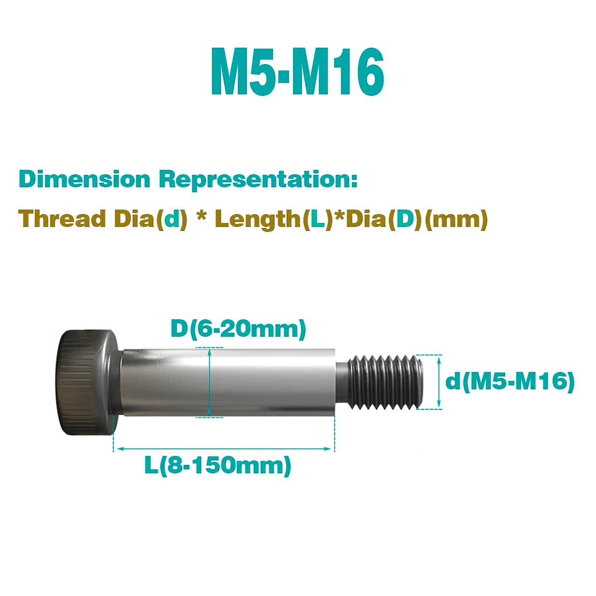 Grade 12.9 Metric Plug Screw / Shoulder Shaft Shoulder Equal Height Limit Bolt M5-M16