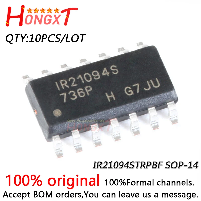 10PCS 100% NEW IR21094STRPBF SOP-14 600V HALF BRIDGE GATE DRIVER ICChipset