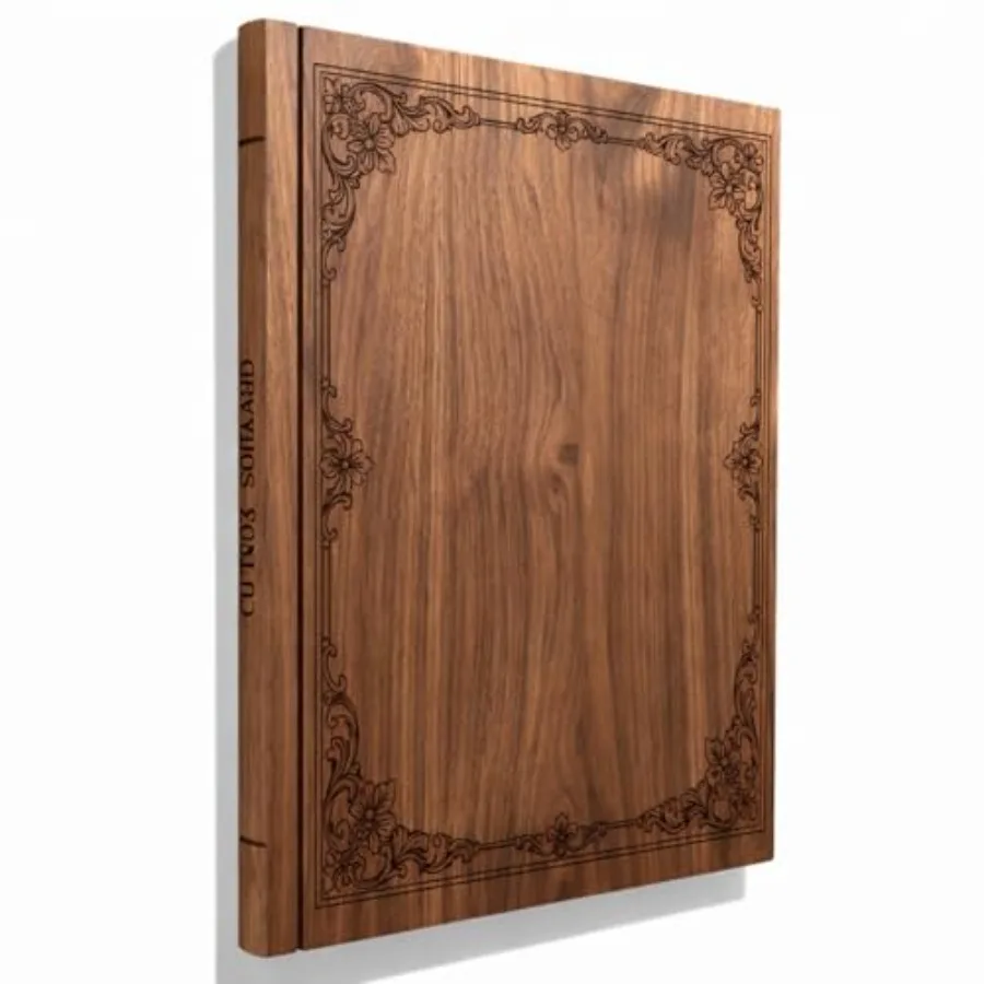 

Book Cutting Board 17" x 13" Large Solid Acacia Wood Cutting Boards Decorative Safe Cooking Board Gift for Fruits Vegetables Me