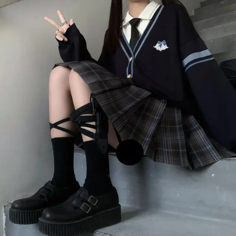 Cappotto maglione con scollo a V a maniche lunghe giapponese autunno inverno nuovo stile college studentessa cardigan lavorato a maglia allentato coreano