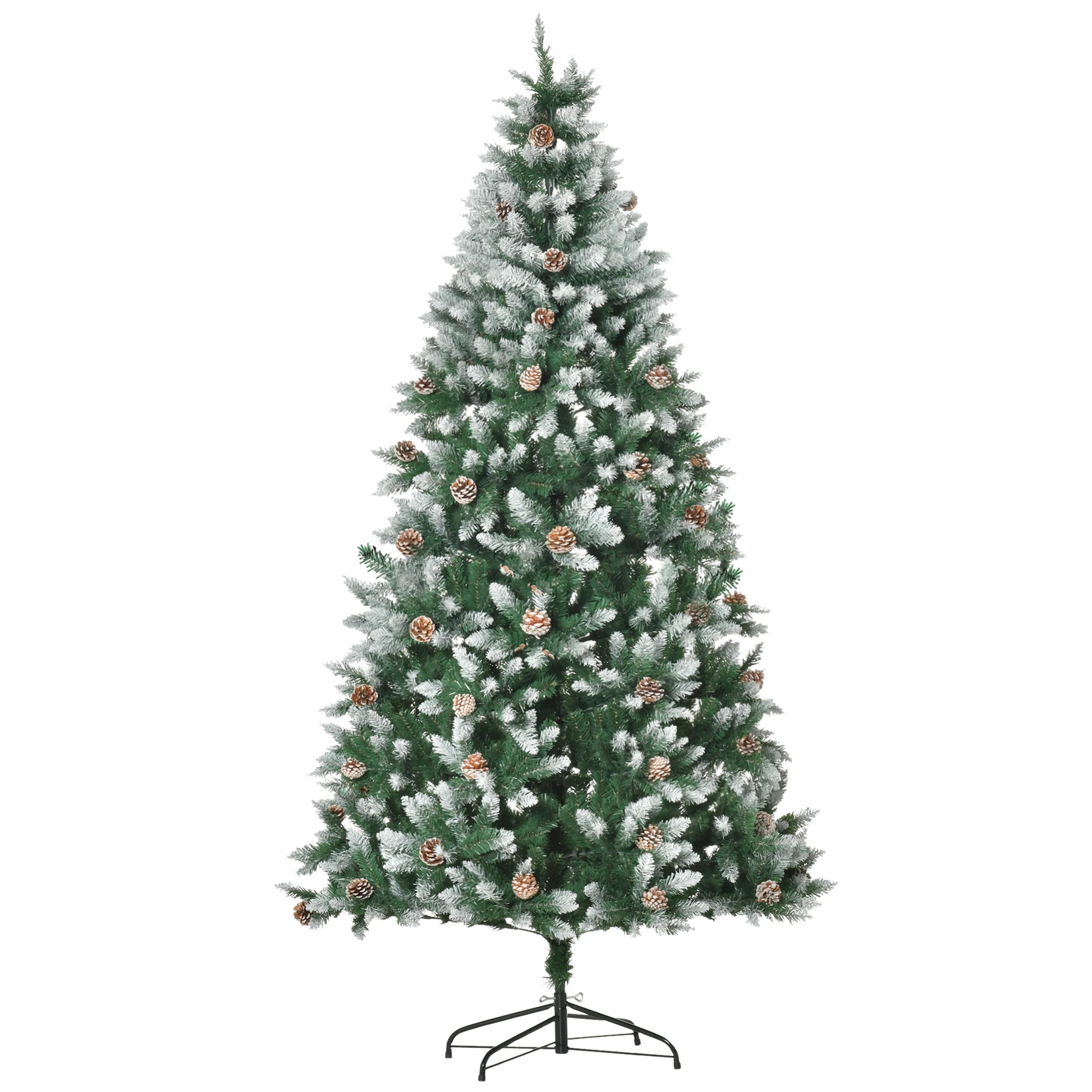 HOMCOM Árbol de Navidad Artificial 210 cm para Interior con 1440 Puntas PVC y 75