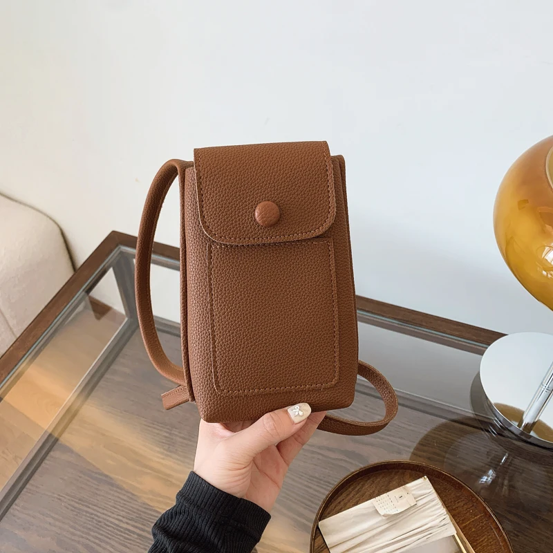 

Vintage Flap Crossbody Bags for Women Mini PU Leather Shoulder Purses and Handbags for Girls Simple Solid Designer Phone Bag Sac
