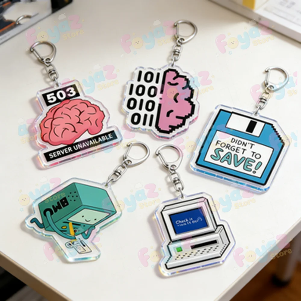 Creative XP 98 Window 10 11 Keychains for Accessories Bag Charm Programmer Funny Keyrings Jewelry Friends Birthday Gifts