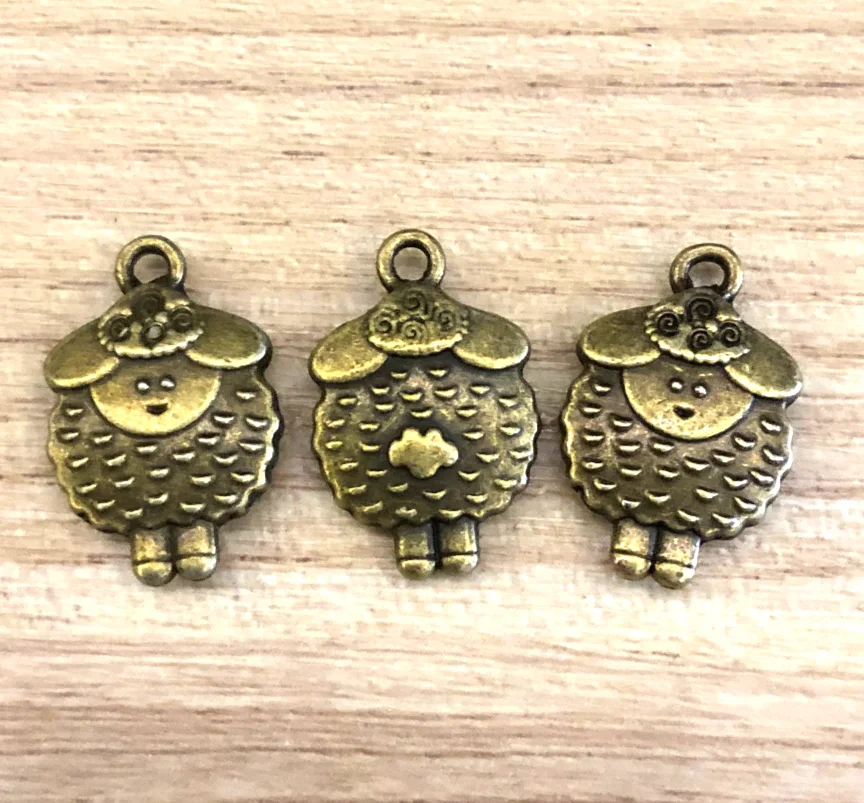 

10pcs 20*13mm Cute sheep design pendants for handmade Zinc alloy metal HW3403