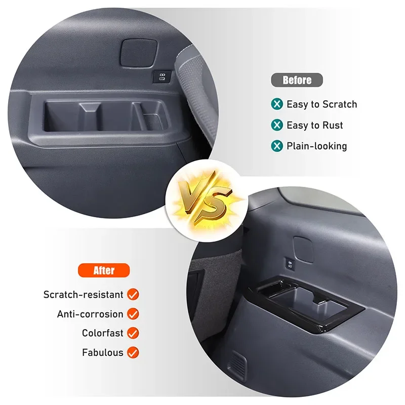 

For Toyota Land Cruiser Prado 250 Series 2024+ Car Third Row Both Sides Water Cup Decoration Frame Interior Accessories 2 Pcs