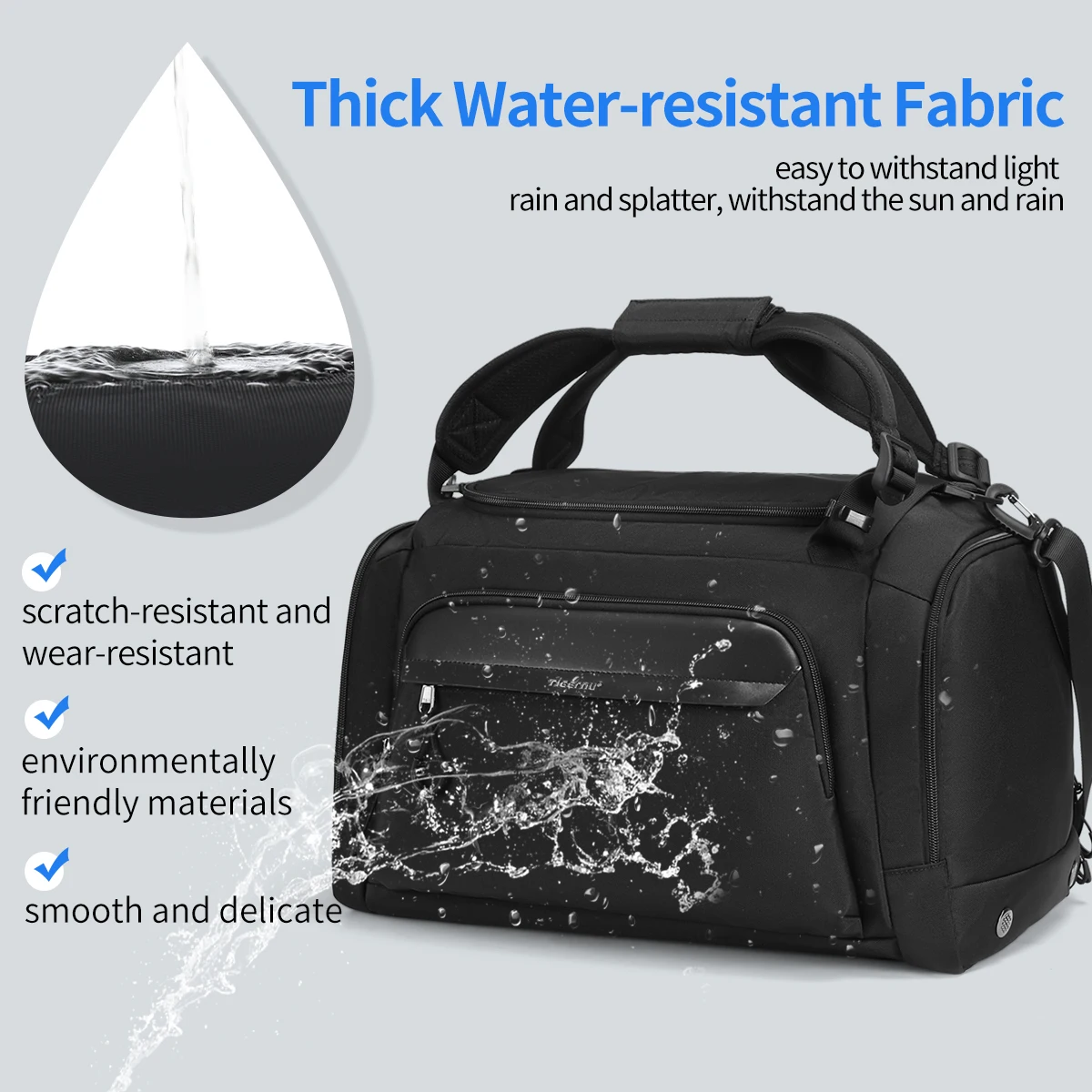 Tigernu Men Travel Bags Fitness Sport Bags Gym 15.6inch Laptop Bag Large Capacity Handbag Waterproof Shoulder Bags Crossbody Bag