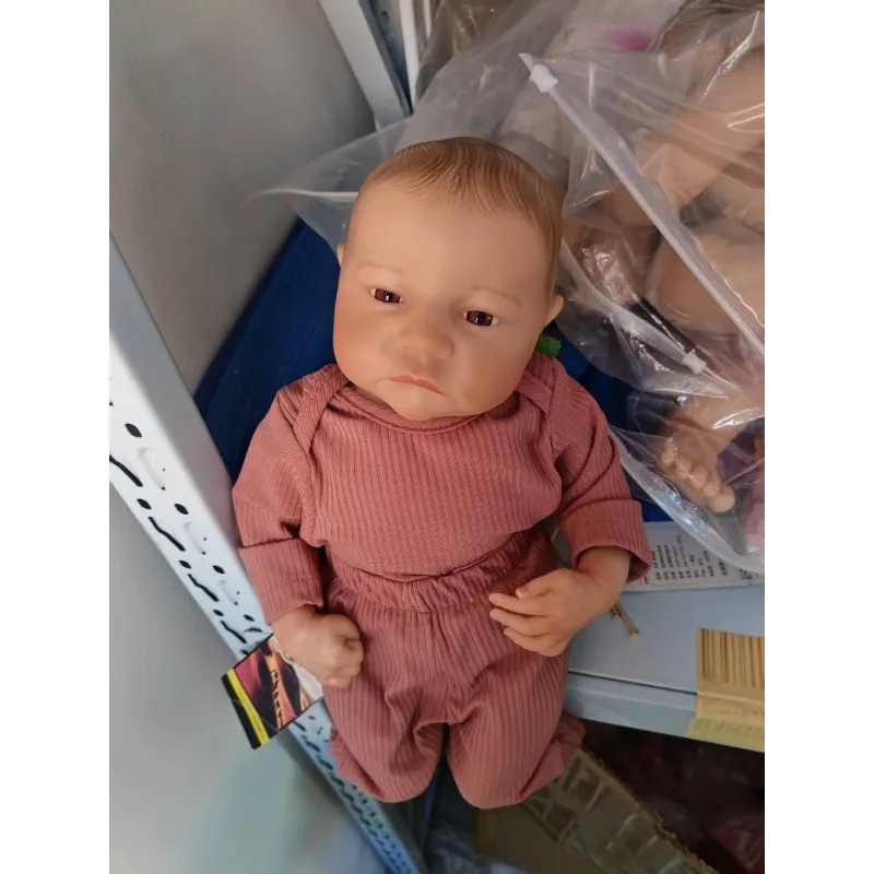 Bambola rinata realistica Levi da 49 cm, ragazza fatta a mano che sembra vero set per bambini dai 3 anni in su