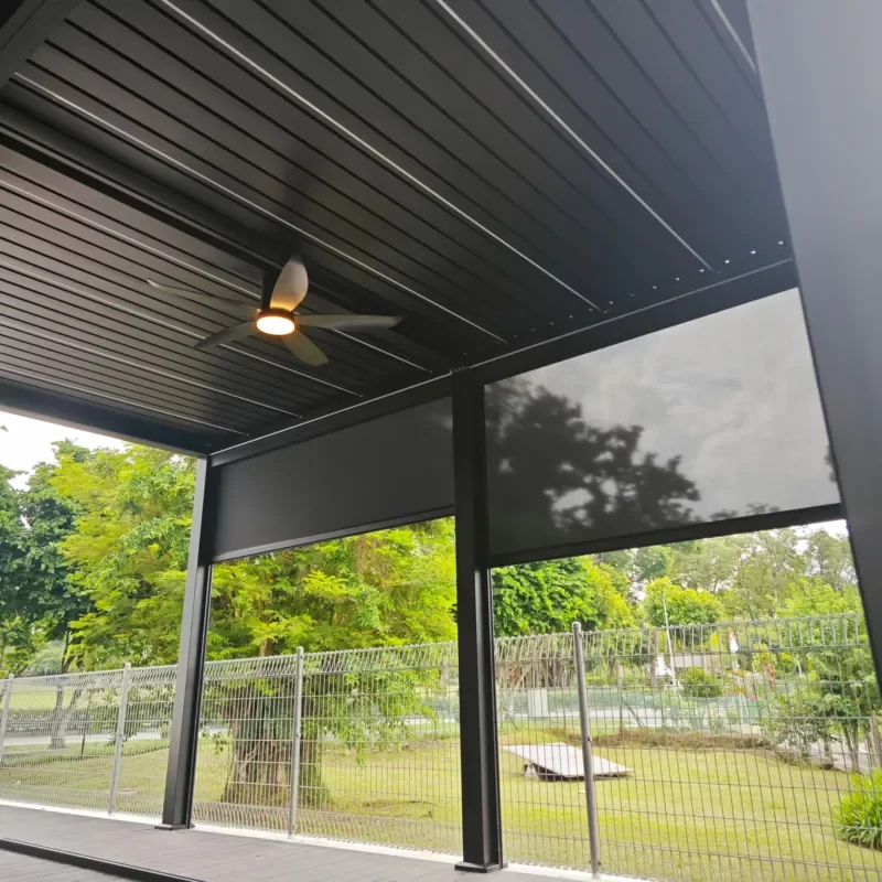 Waterproof Foldable UV-Resistant Aluminum Terrace Awning Windproof Sunshade Canopy