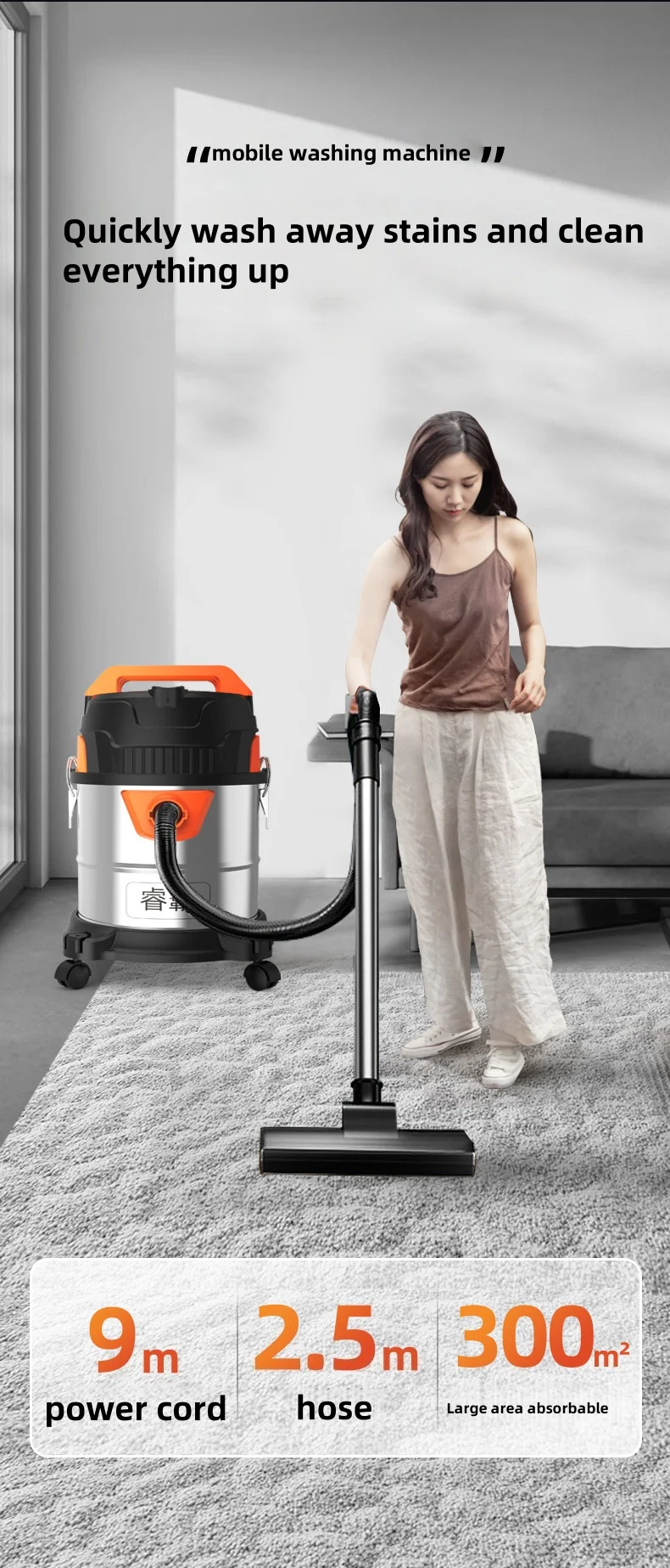 3 in 1 습식 및 건식 진공 청소기 가정, 자동차 및 상업용 산업용 클레에 적합한 다기능 고출력 진공 청소기