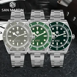 San Martin SN0008-G-B 40mm Men Watch BB58 Vintage Diver NH35 PT5000 Luxury Brand Automatic Wristwatches For Mens 200m Waterproof