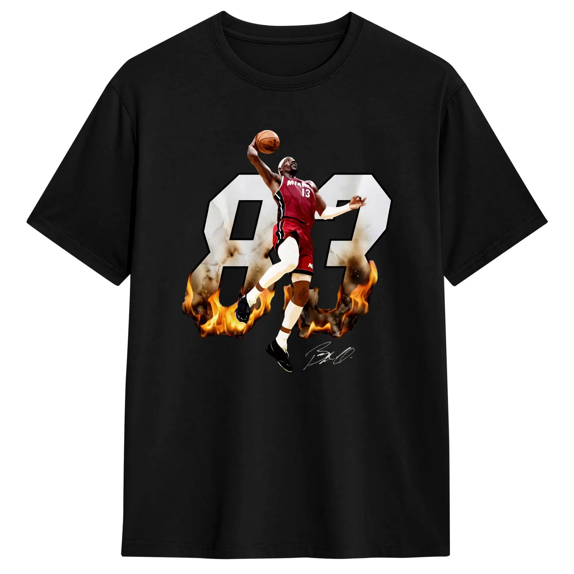 83 POINTS Bam Adebayo Men's T Shirt Vintage Tee Shirt Short Sleeve O Neck T-Shirts 100% Cotton Graphic Tops