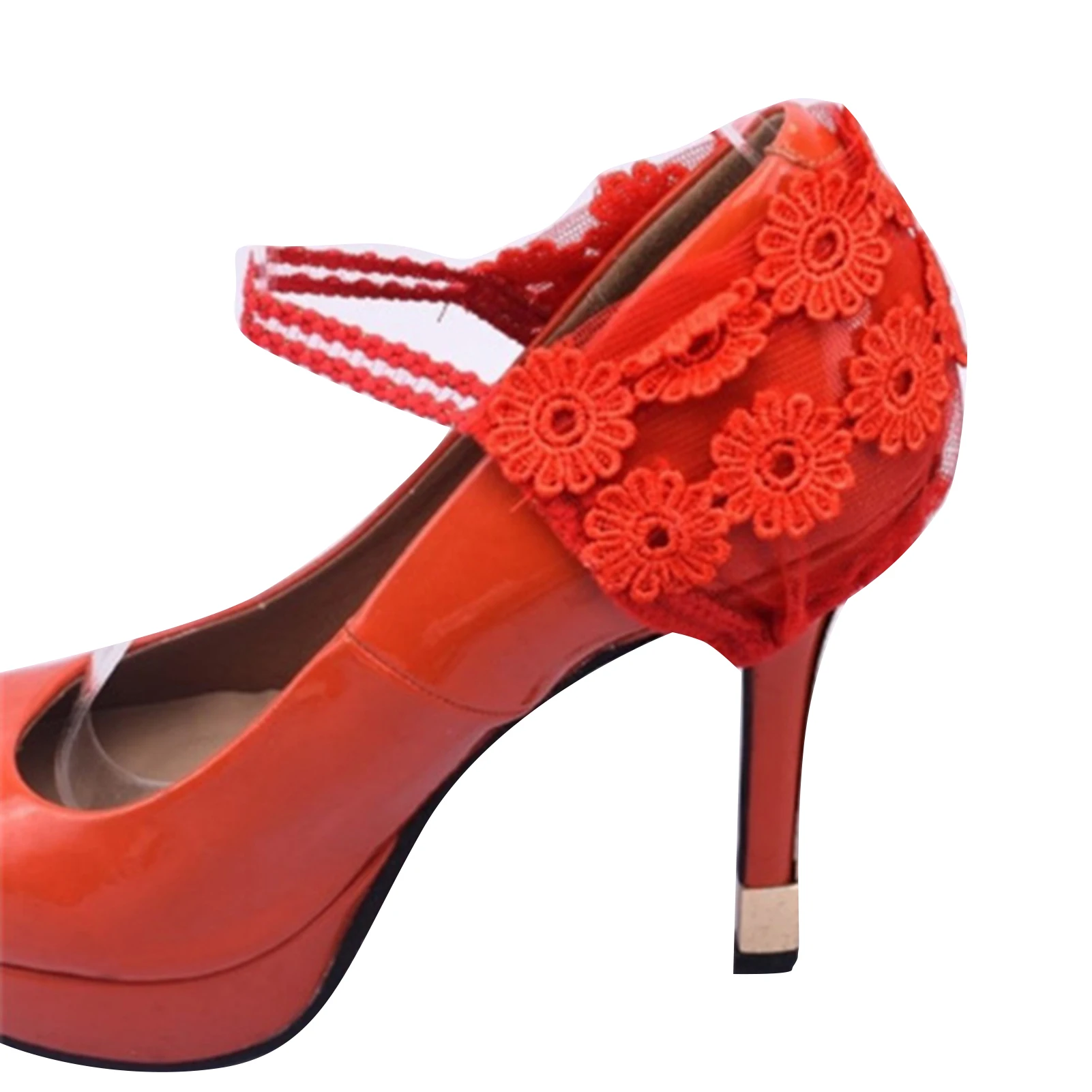 Non-Slip Lace Heel Straps With Elastic Band Design Strong Toughness Durable Adjustable Comfortable To Wear For Women