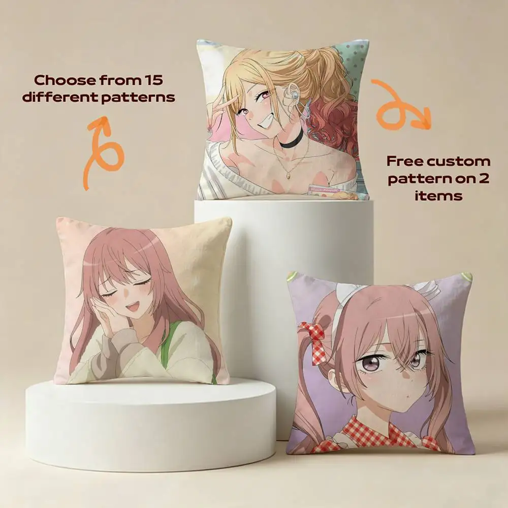 My DressUp D-Darling Official Square Sofa Pillow Cover Solid Color Living Room Home Decor Cushion Case