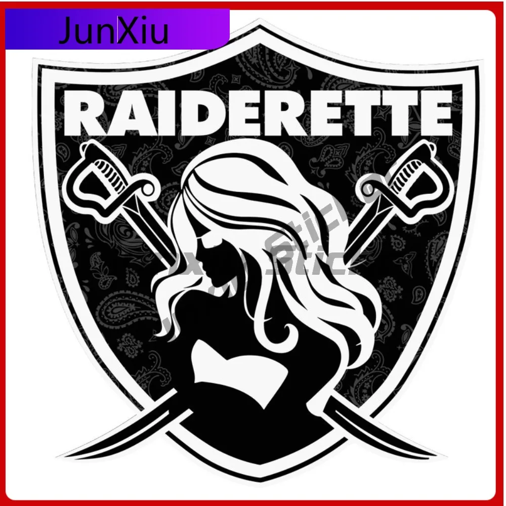 

Raiderette Bandana Vinyl Sticker Scratch-proof Exterior Car Assecories Female Las Vegas Raider Fan Decal Rv Camper Windows Winds