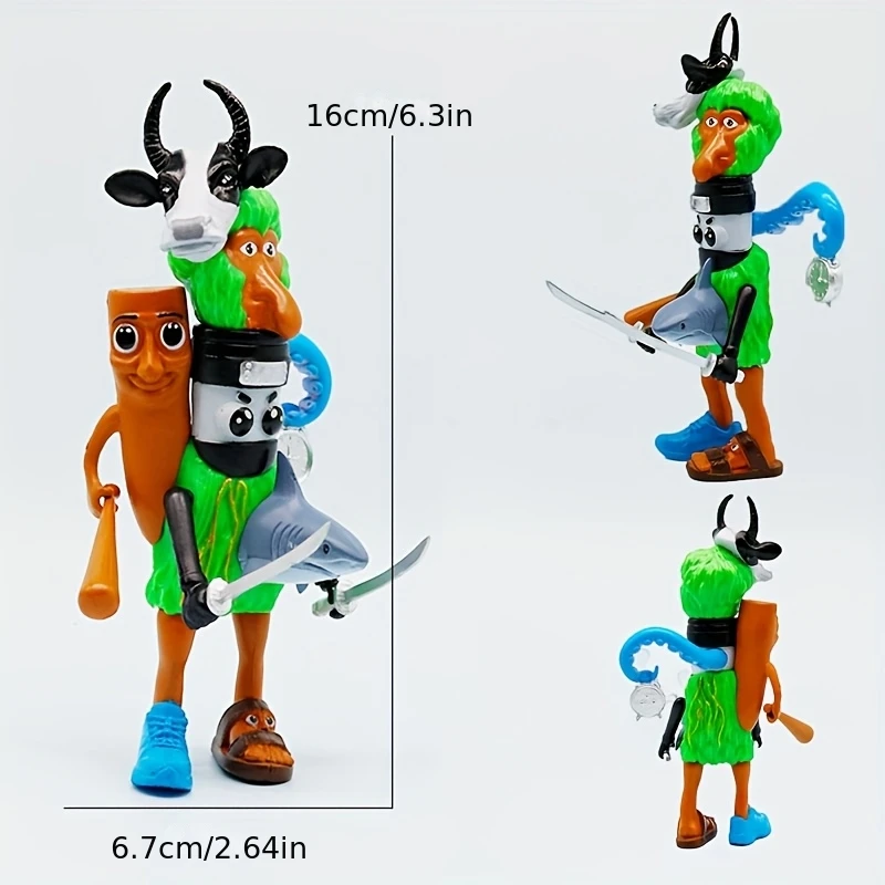 Set De 10 Figurines Tung Sahur – Animaux Fantaisistes Tralalero Tralala – PVC 2 à 9 Cm – Déco Ou Gâteau – Cadeau Fan