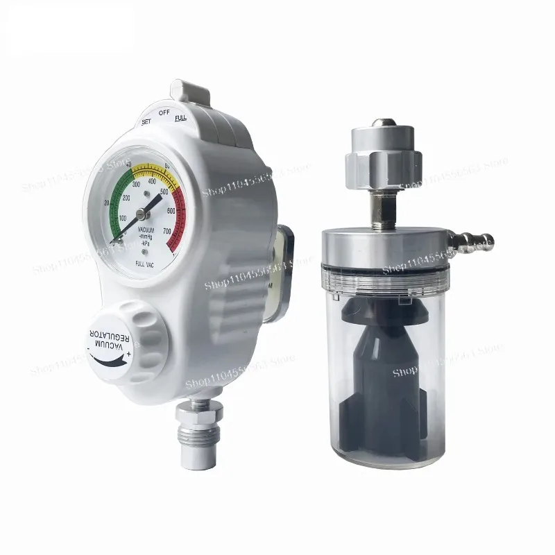 Wall Mount Suction Regulator 0-760mmHg Hospital Vacuum Regulator w/ Safety Trap for ICU/OR