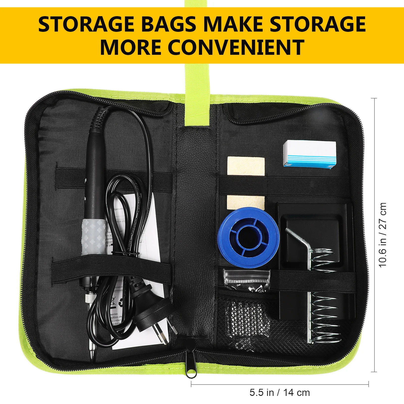 

10Pcs 80W Digital Soldering Iron Kit LCD Display Adjustable Temp Portable Tool Bag for Mobile Device Computers Hardware