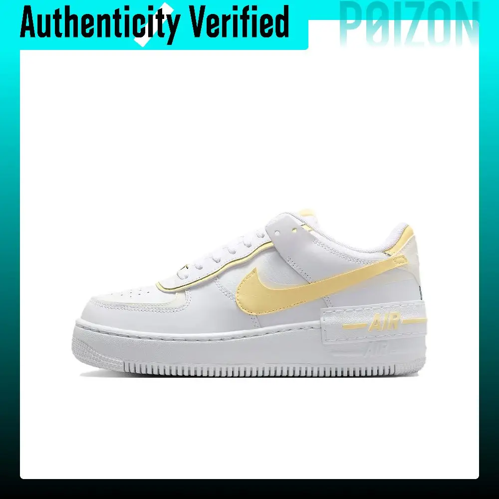 Nike Air Force1 Shadow Synthetic Leather, Split Cow Leather Low top Skateboard Shoes Women's White CI0919-122