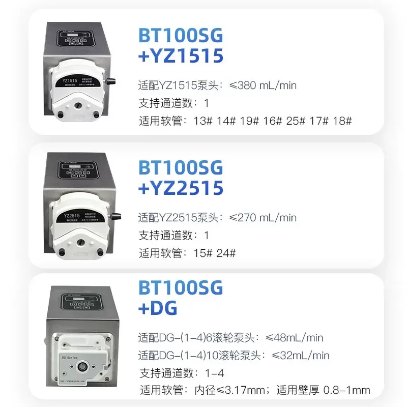 for BT100SG Industrial Workshop High Protection Peristaltic Metering Pump Powder Packing Transfer Viscous Liquid Small