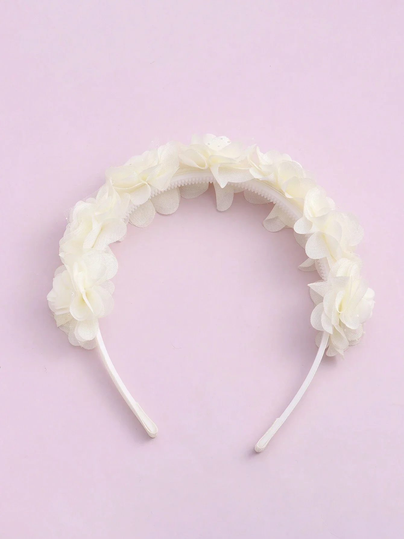 

Creamy White Floral Headband For Women Daily Wear