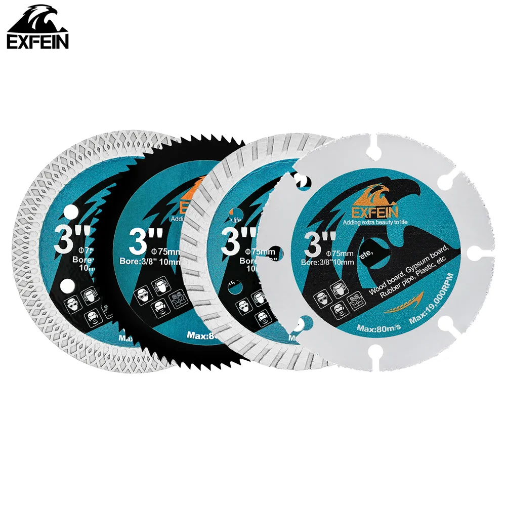 Dia 3inch 75mm Cutting Disc Set Mini Saw Blade Wood Steel Concrete Granite Glass Tile Hand Tool 3 Inch Saw Blade Cutter Ceramic