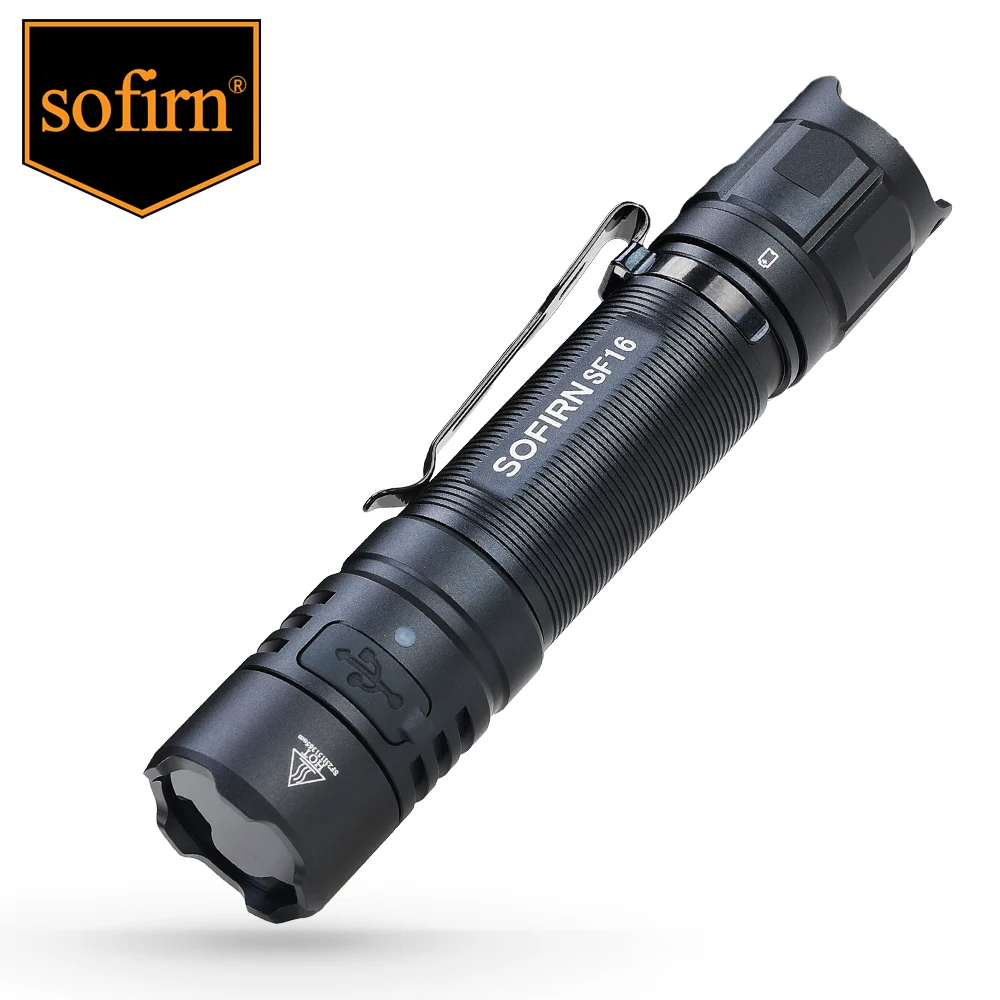 Sofirn SF16 SST08 UV Flashlight 360nm Portable 18650 USB C Rechargeable Ultraviolet Torch for Detection/Pet/Urine/Stains