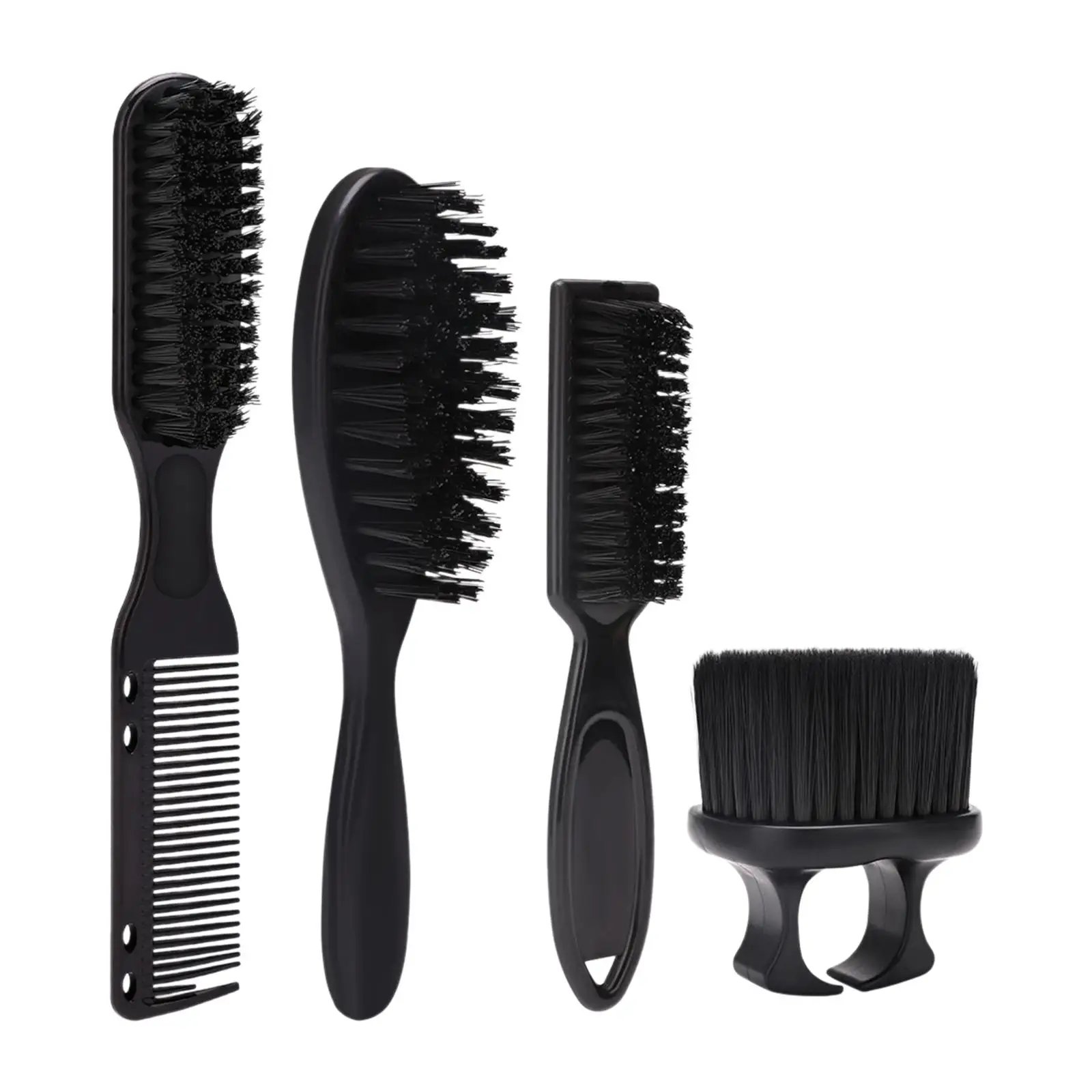 Men’s Barber Brush and Comb Set Soft Nylon Shave Brush Beard Hair Cleaning Tool for Shop Salon