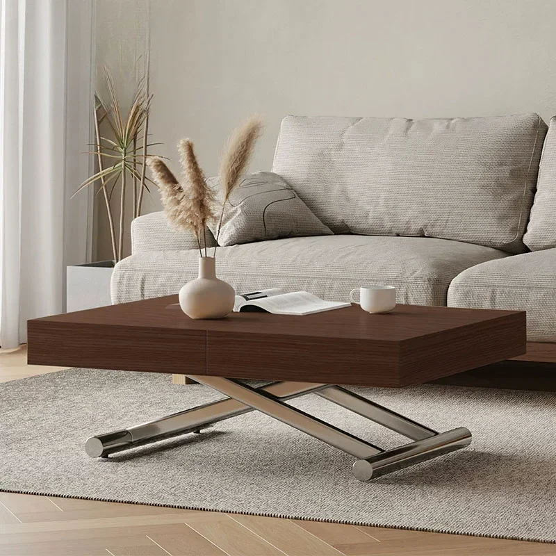 etractable coffee table, integrated dining table, dual-purpose and multi-functional, movable small apartment coffee table